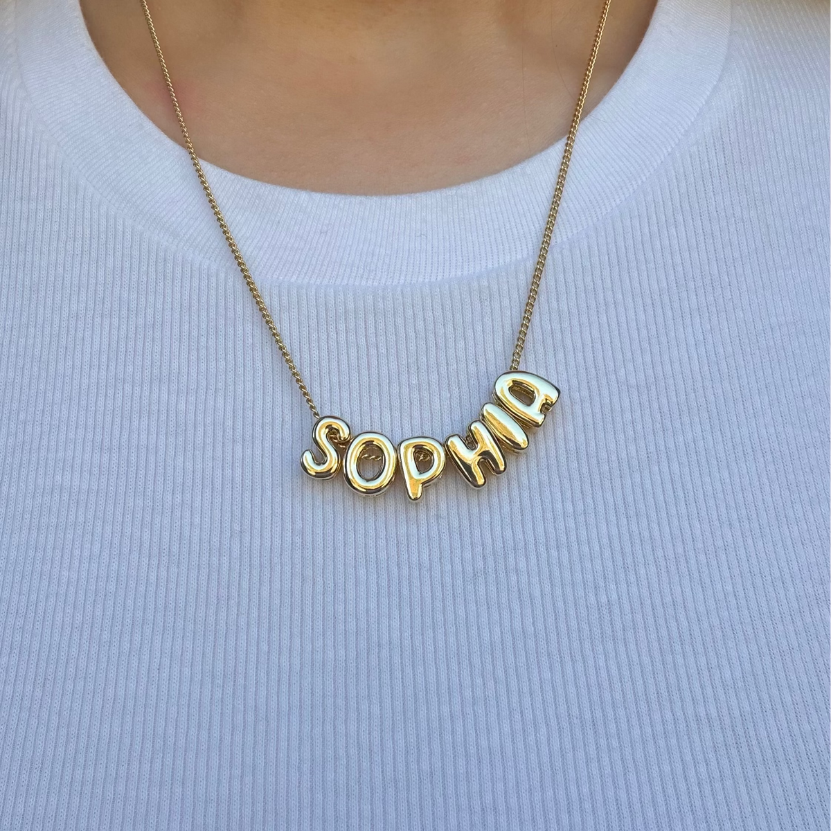 Custom/Personalized Bubble Letter Name Necklace
