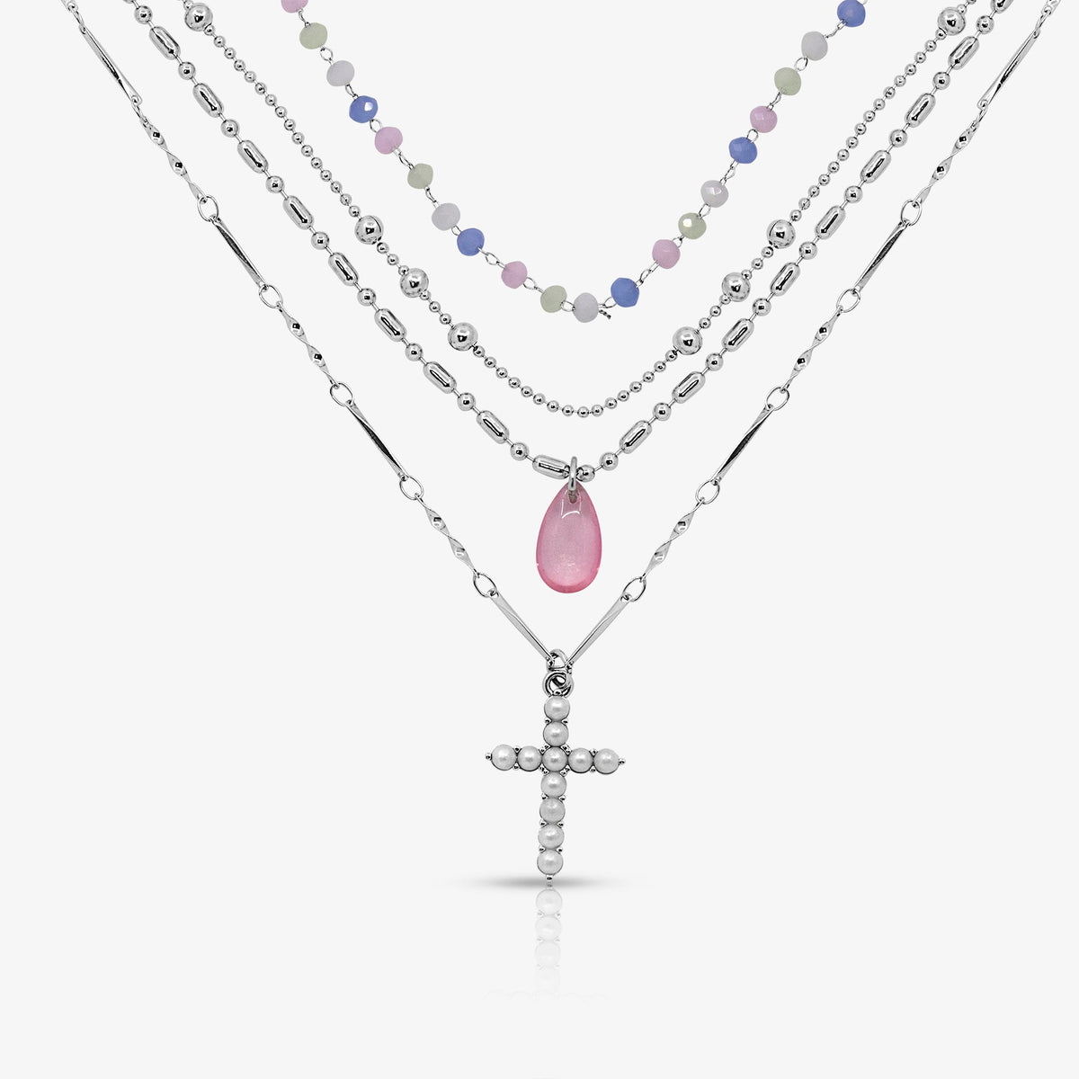 Beaded Blessing 4 Piece Necklace Set