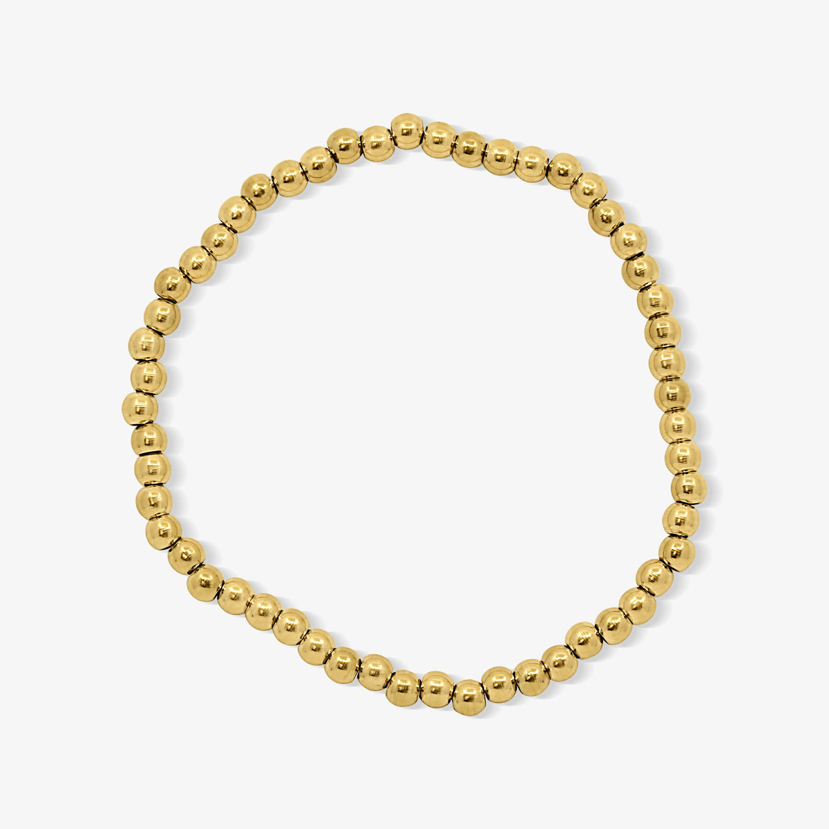Icy Golden Beaded Bracelet 4 Piece Set
