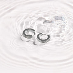 Pavé Crystal Huggie Hoop Earrings