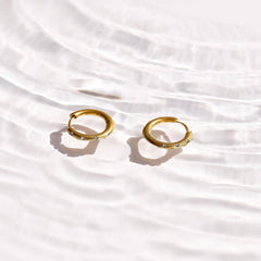 Crystal Dot Hoop Earrings