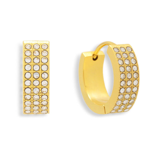 Pavé Crystal Huggie Hoop Earrings