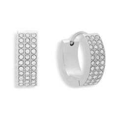 Pavé Crystal Huggie Hoop Earrings