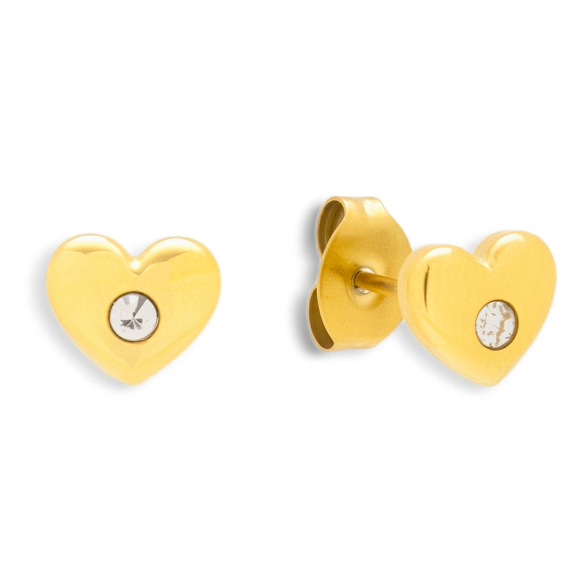 Crystal Heart Stud Earrings