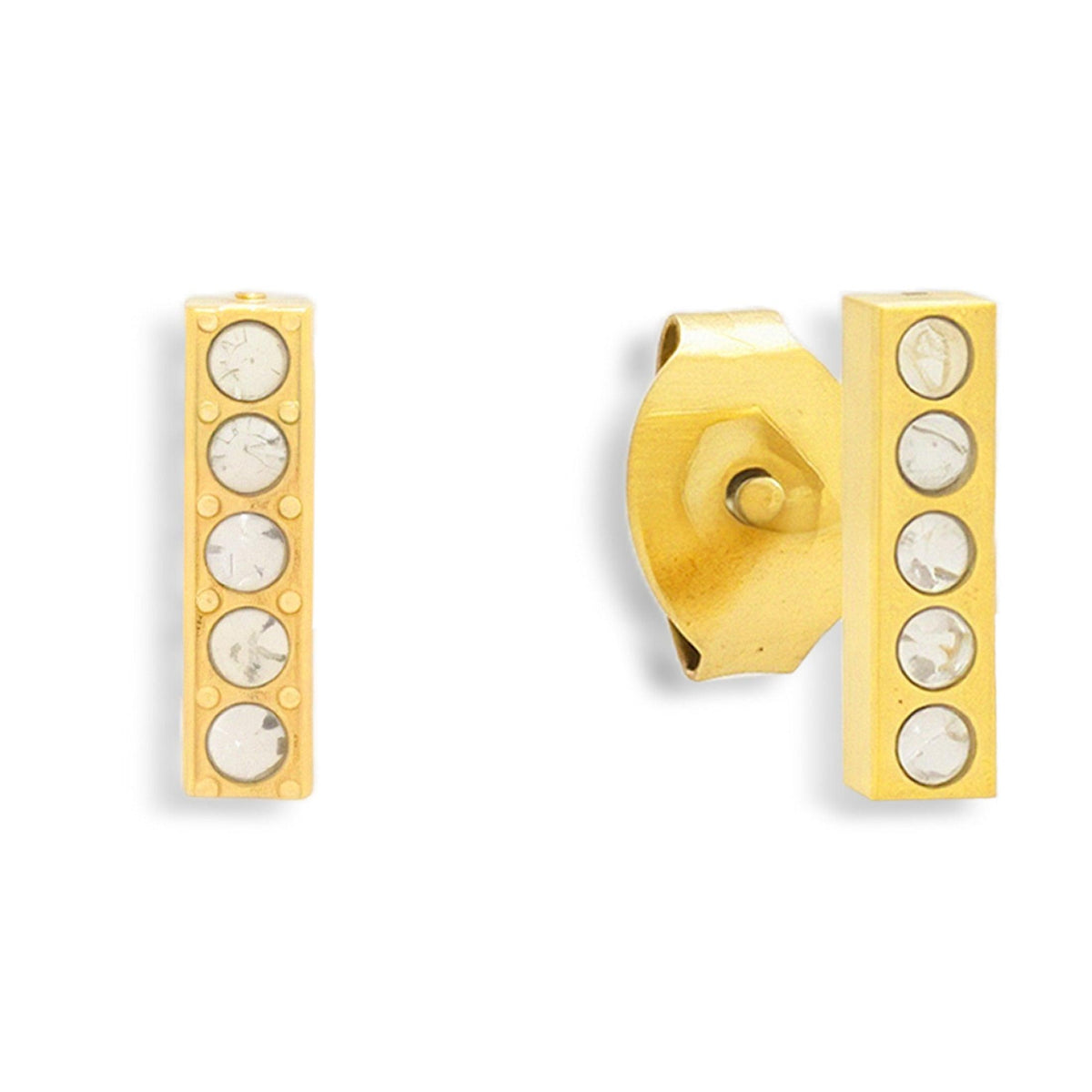 Crystal Bar Stud Earrings