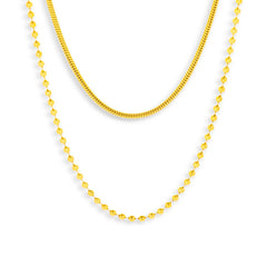 Layered Snake & Bead Chain Necklace