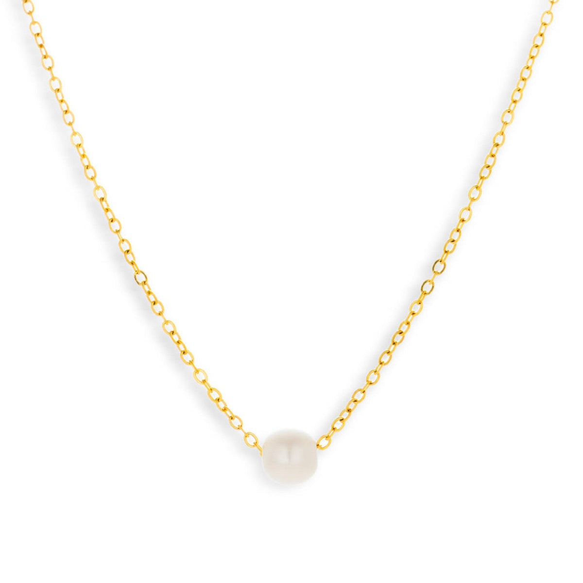 Single Pearl Drop Necklace