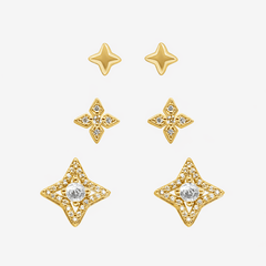 Glitter Pop Stud Earrings 3 Piece Pack