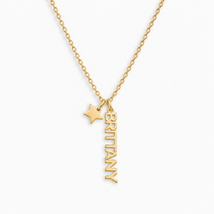 Custom/Personalized Mini Vertical Charm Nameplate Necklace