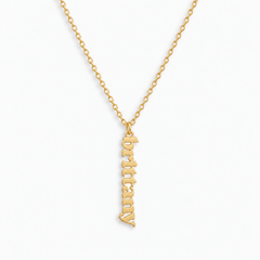 Custom/Personalized Mini Vertical Charm Nameplate Necklace