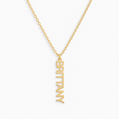 Custom/Personalized Mini Vertical Charm Nameplate Necklace