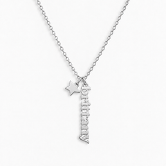 Custom/Personalized Mini Vertical Charm Nameplate Necklace