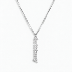 Custom/Personalized Mini Vertical Charm Nameplate Necklace