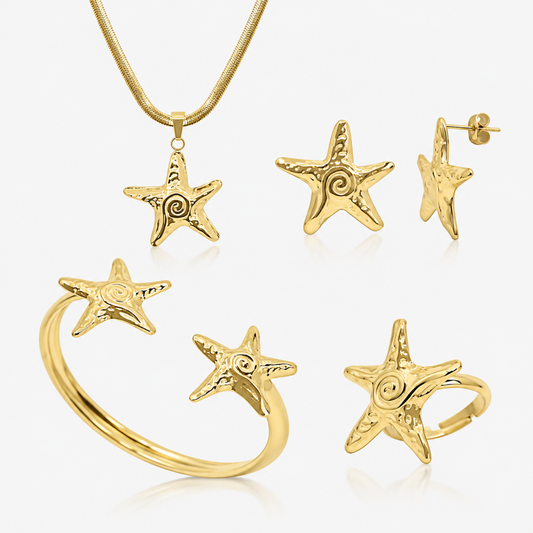 Golden Starfish 4 Piece Set