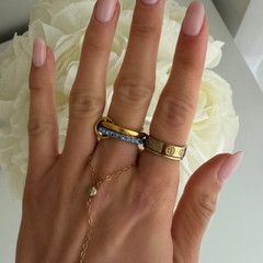 Frosted Charm Stacked Ring