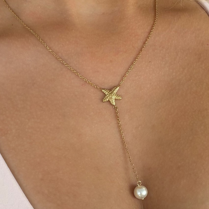 Pearly Sea Lariat Necklace