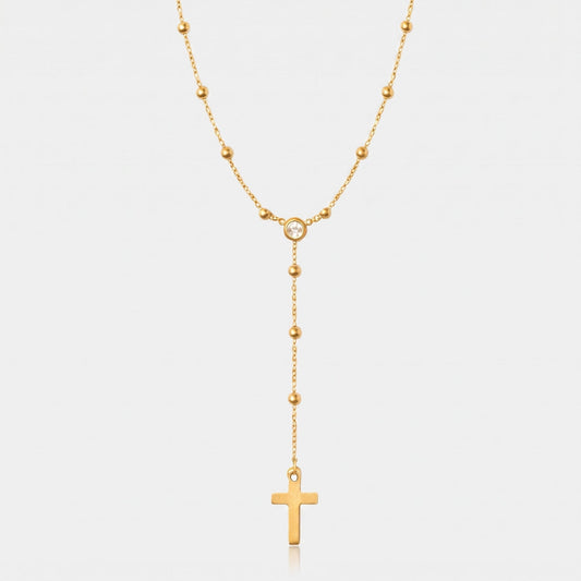 Alessia Lariat Cross Necklace