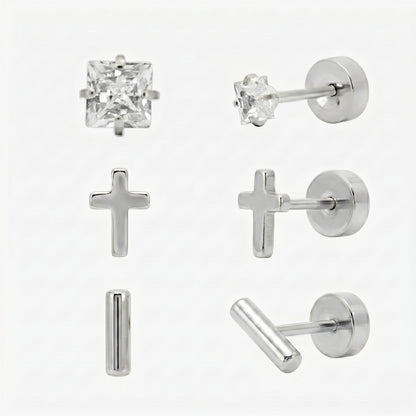 Simply Yours Flat Back 3 Piece Earring Set