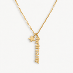 Custom/Personalized Mini Vertical Charm Nameplate Necklace