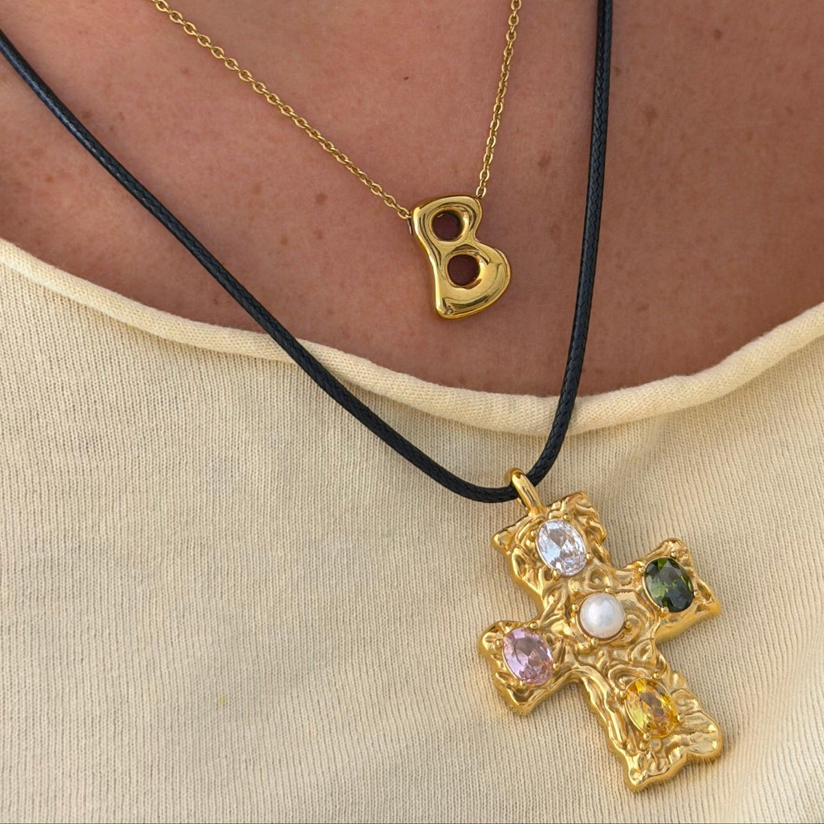 Popstar Cross Cord Necklace