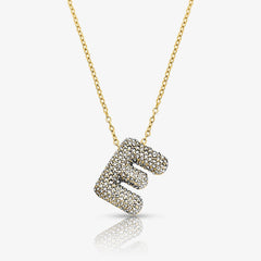 Pave Bubble Letter Necklace