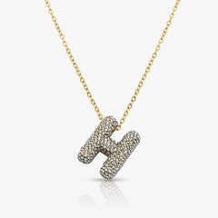 Pave Bubble Letter Necklace