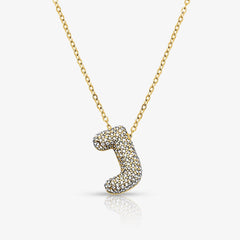 Pave Bubble Letter Necklace