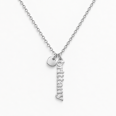 Custom/Personalized Mini Vertical Charm Nameplate Necklace