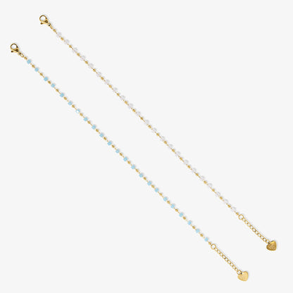 Ocean Breeze Anklet Bracelet 2 Piece Set