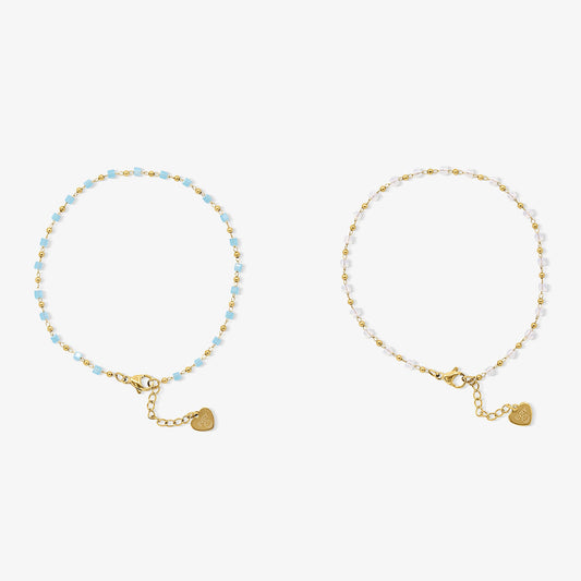 Ocean Breeze Anklet Bracelet 2 Piece Set