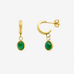 Emerald Dream Hoop Earrings