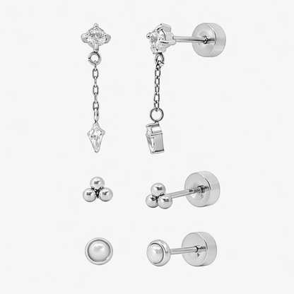 Starry Babe Flat Back 3 Piece Earring Set