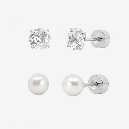 Timeless Babe Flat Back 2 Piece Earring Set Gold