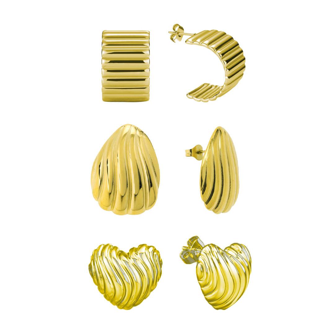 Wear-All-Day: 3 Piece Waterproof Earring Bundle