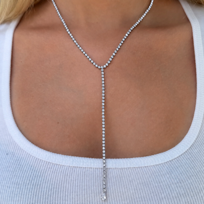 Nena Tennis Lariat Necklace